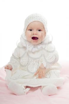Royalty Free Photo of a Baby Girl in White