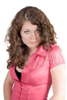 Royalty Free Photo of a Young Woman With Curly Hair