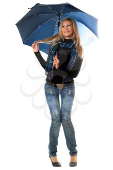 Royalty Free Photo of a Woman Under an Umbrella