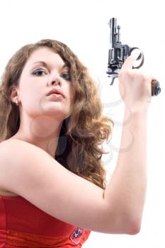 Royalty Free Photo of a Girl With a Gun