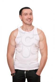 Royalty Free Photo of a Smiling Man in a T-Shirt