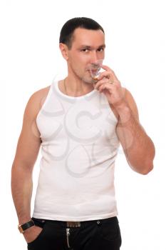 Royalty Free Photo of a Man Drinking