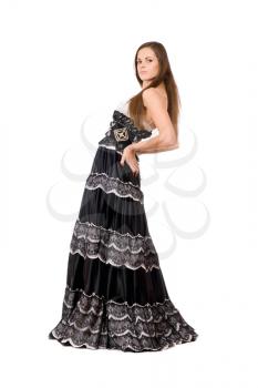 Royalty Free Photo of a Woman in a Long Dress