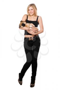 Royalty Free Photo of a Woman and Dog