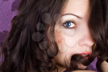 Royalty Free Photo of a Woman With Blue Eyes