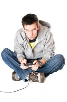 Royalty Free Photo of a Boy Playing Video Games