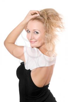 Royalty Free Photo of a Woman Holding Up Her Hair