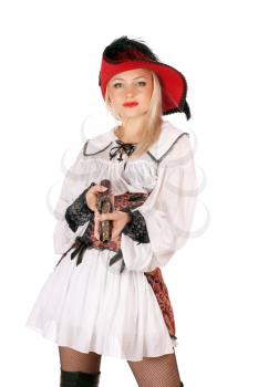 Royalty Free Photo of a Woman in a Pirate Costume