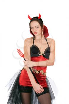 Royalty Free Photo of a Woman in a Devil Costume