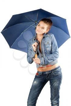 Royalty Free Photo of a Woman With an Umbrella