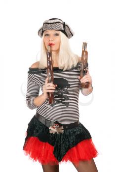 Royalty Free Photo of a Woman in a Pirate Costume