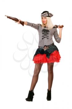 Royalty Free Photo of a Woman in a Pirate Costume