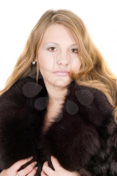 Royalty Free Photo of a Woman in a Fur Coat
