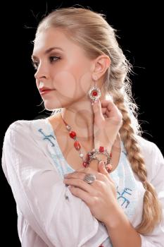Royalty Free Photo of a Woman With a Long Braid