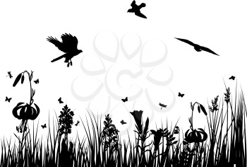 Royalty Free Clipart Image of a Meadow Silhouette 