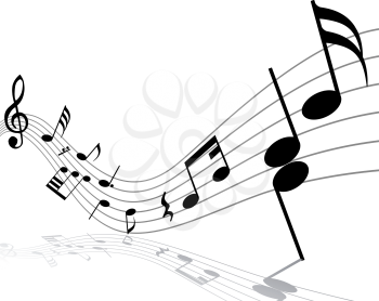 Royalty Free Clipart Image of a Music Note Background