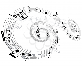 Royalty Free Clipart Image of a Music Note Background