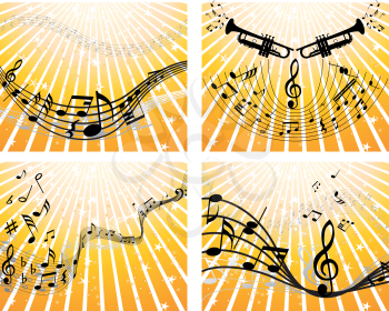 Royalty Free Clipart Image of a Music Note Background