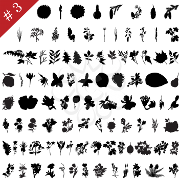 Royalty Free Clipart Image of Plant Silhouettes