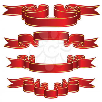 Royalty Free Clipart Image of a Set of Ribbons