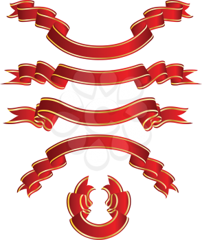 Royalty Free Clipart Image of a Set of Ribbons