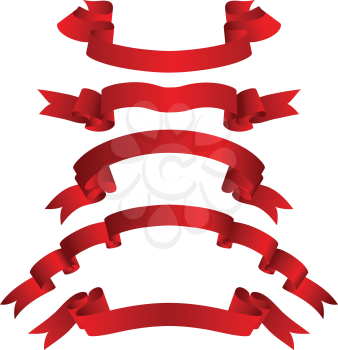 Royalty Free Clipart Image of a Set of Ribbons