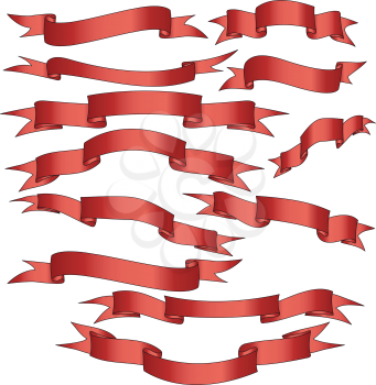 Royalty Free Clipart Image of a Set of Ribbons