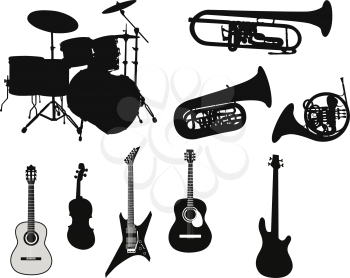 Royalty Free Clipart Image of a Set of Instruments