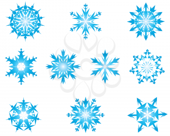 Royalty Free Clipart Image of a Set of Snowflakes