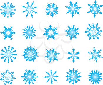 Royalty Free Clipart Image of a Set of Snowflakes