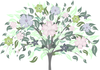 Royalty Free Clipart Image of a Floral Tree