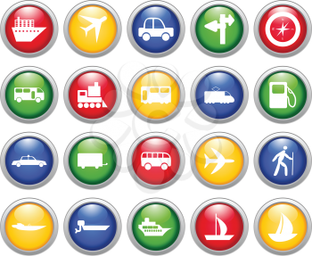 Transportation set of different vector web icons