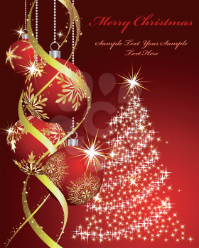 Beautiful vector Christmas (New Year) background for design use
