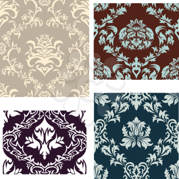 Damask seamless vector pattern set.  For easy making seamless pattern just drag all group into swatches bar, and use it for filling any contours.