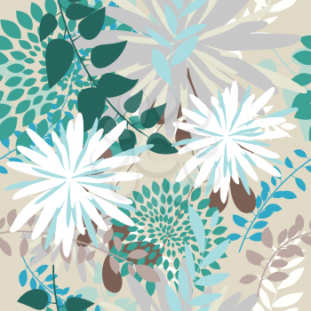 Seamless vector floral background. For easy making seamless pattern just drag all group into swatches bar, and use it for filling any contours.