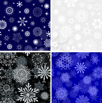 Collection of vector snowflakes in different shape