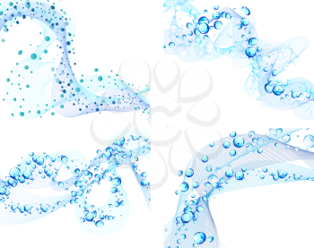Abstract water vector backgrounds set with bubbles of air