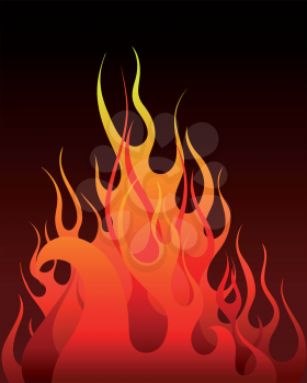 Inferno fire vector background for design use