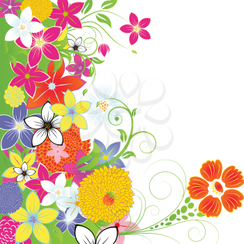 Floral background for design use. Vector illustration.