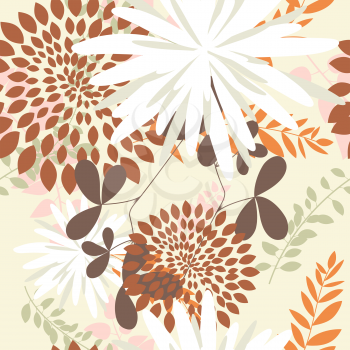 Seamless vector floral background. For easy making seamless pattern just drag all group into swatches bar, and use it for filling any contours.