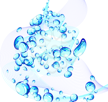 Abstract water vector background with bubbles of air