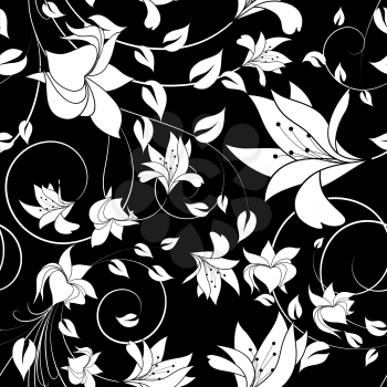 Seamless vector floral background. For easy making seamless pattern just drag all group into swatches bar, and use it for filling any contours.