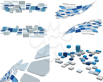 Abstract 3d checked  business background set for use in web design