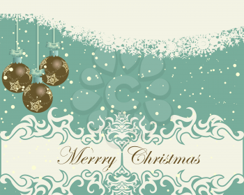 Beautiful Christmas (New Year) card. Vector illustration.