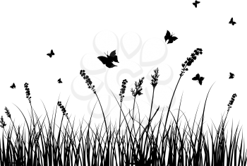 Grass silhouettes background