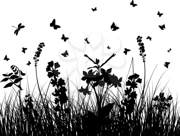 Grass silhouettes background