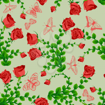 Seamless floral pattern. For easy making seamless pattern just drag all group into swatches bar, and use it for filling any contours. Vector illustration with transparency EPS10.