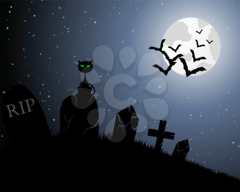 Happy halloween theme greeting card. Vector illustration.