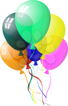 Color balloons in the air. EPS 10 vector illustration with transparency.