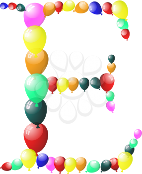 Color balloon alphabets letter. EPS 10 vector illustration with transparency.